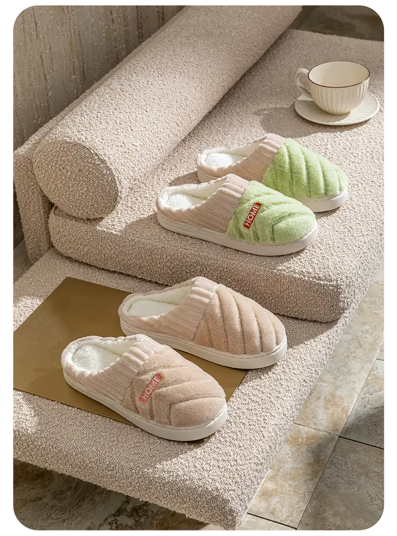 Autumn and Winter Warm Cotton Slippers for Men and Women 2025 New Indoor Home Plush Thick-Soled Anti-Slip and Anti-Odor Couple Cotton Slippers — feature 18