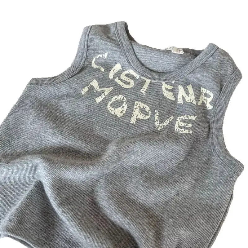 2 Pcs Cister Marves Baby Sleeveless Tops Navy White