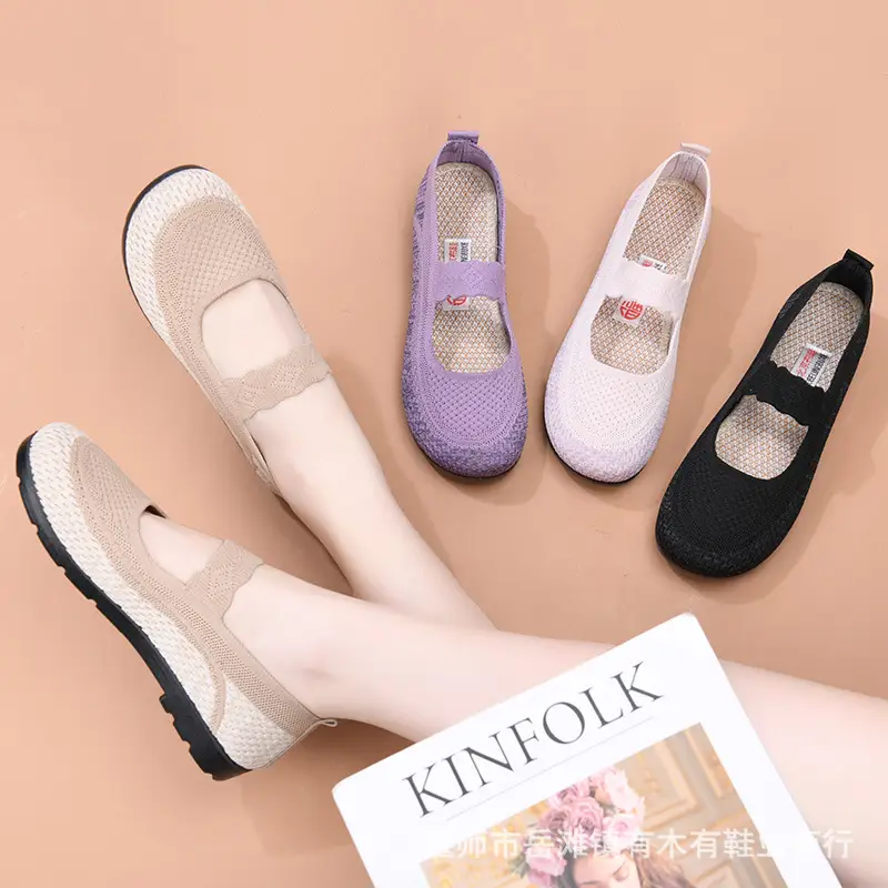 2025 Old Beijing Cloth Shoes Spring New Women's Shoes Flat Breathable Casual Shoes Women's Hollow Soft Sole Mom's Shoes - Image 6