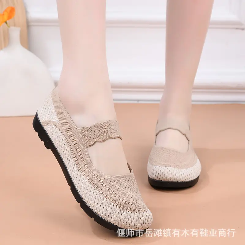2025 Old Beijing Cloth Shoes Spring New Women's Shoes Flat Breathable Casual Shoes Women's Hollow Soft Sole Mom's Shoes - Image 7