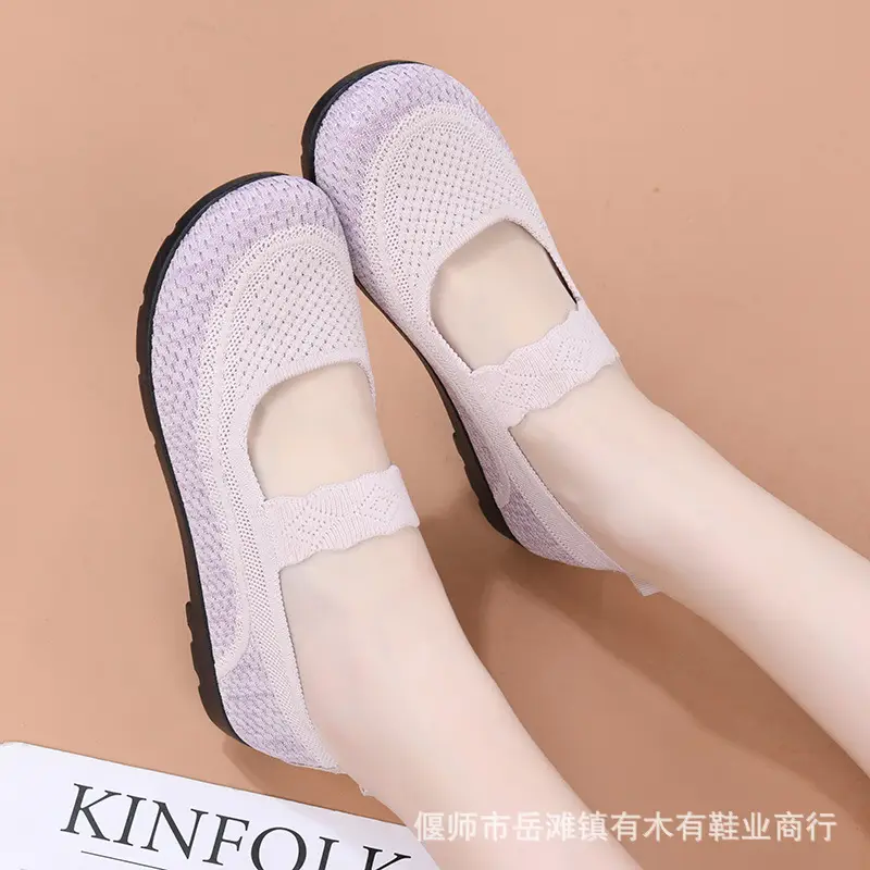 2025 Old Beijing Cloth Shoes Spring New Women's Shoes Flat Breathable Casual Shoes Women's Hollow Soft Sole Mom's Shoes - Image 8