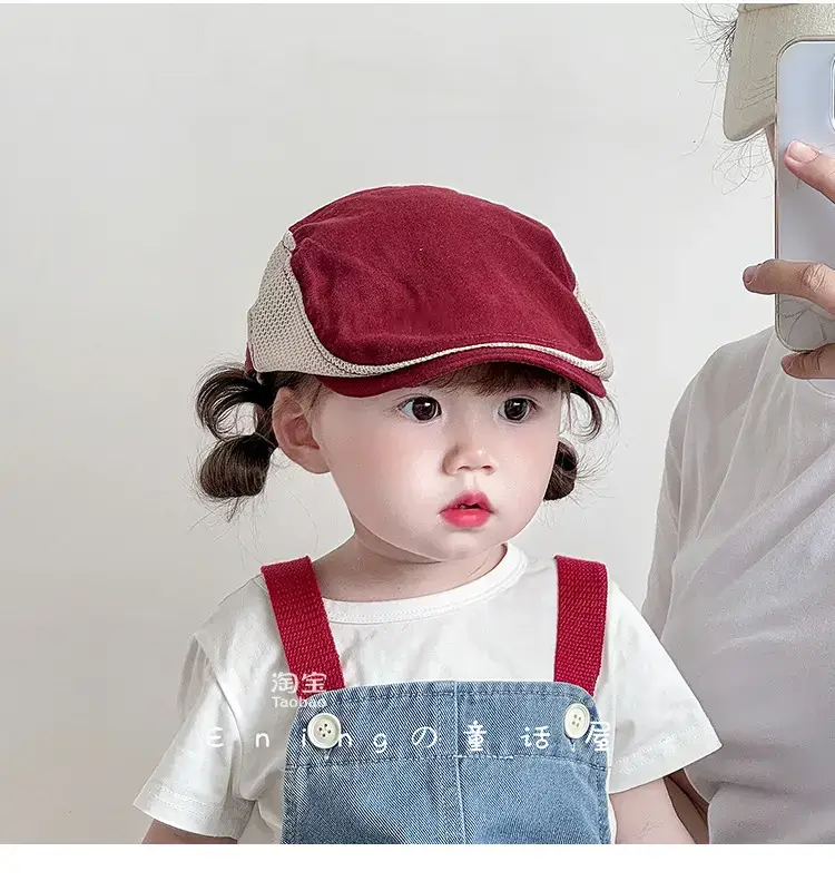 Children's Brown Mesh Sun Hat with Logo — feature 5