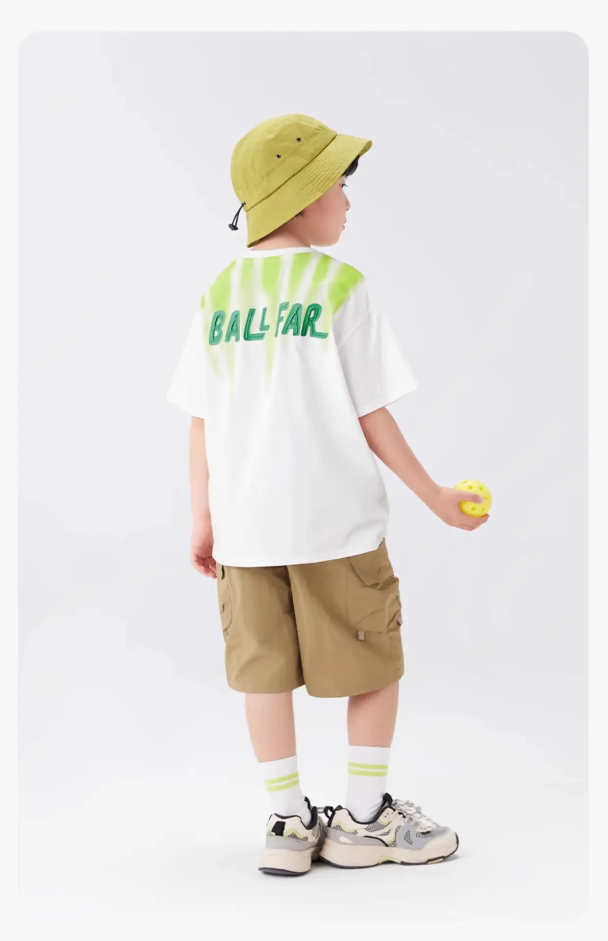 Kids Ball Fair T-Shirt White Green Cotton Summer — feature 15