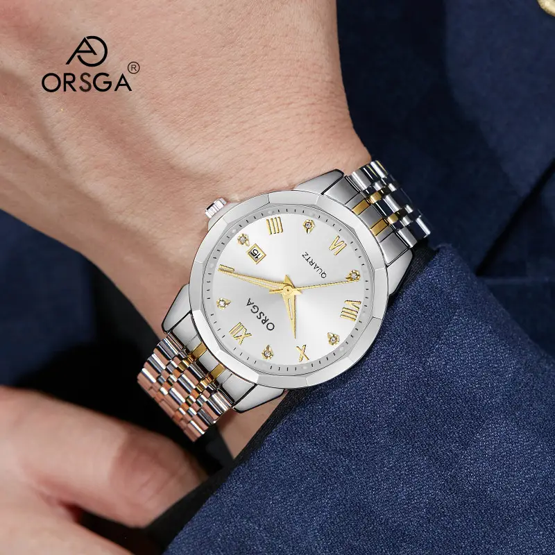 Orsga Gold Roman Dial Quartz Watch for Men - Image 30