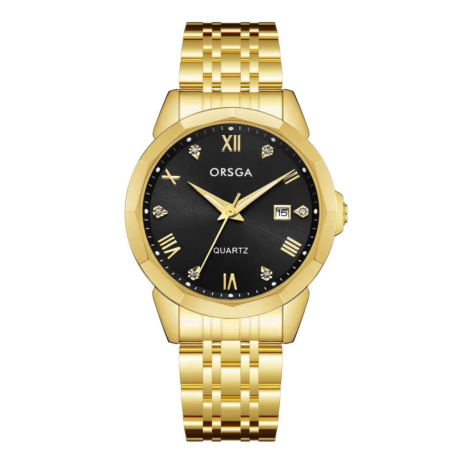 Orsga Gold Roman Dial Quartz Watch for Men - Image 10
