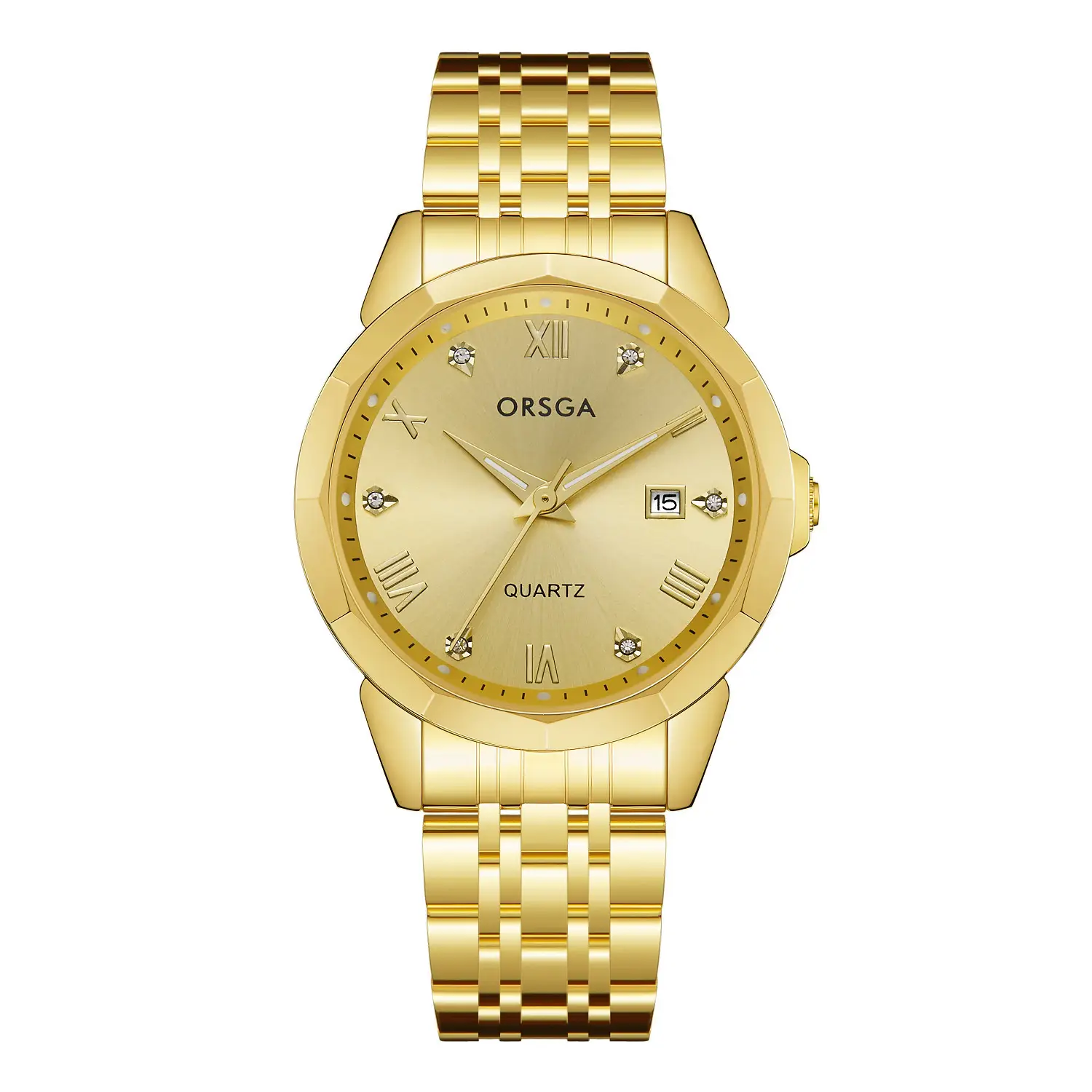 Orsga Gold Roman Dial Quartz Watch for Men - Image 12
