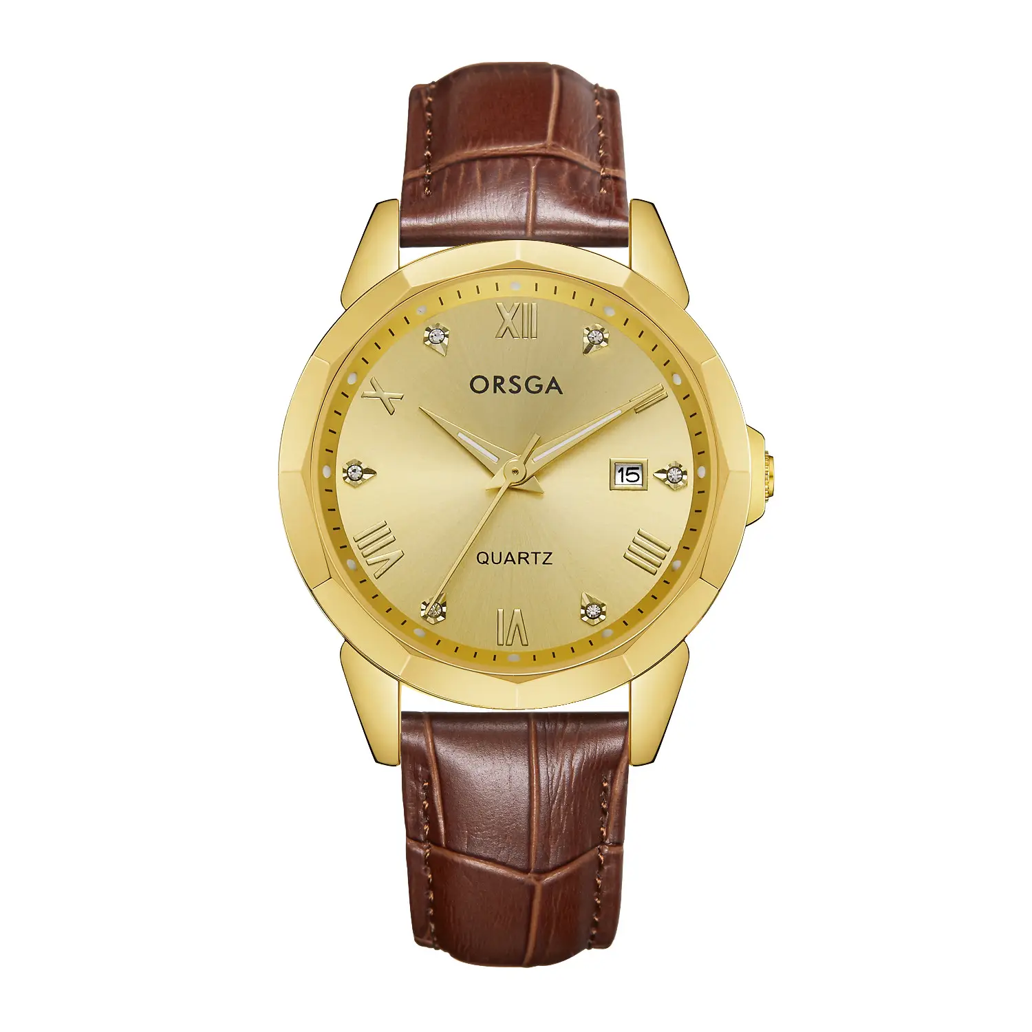 Orsga Gold Roman Dial Quartz Watch for Men - Image 23