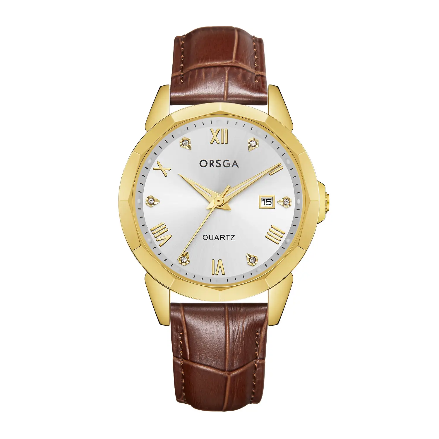 Orsga Gold Roman Dial Quartz Watch for Men - Image 25