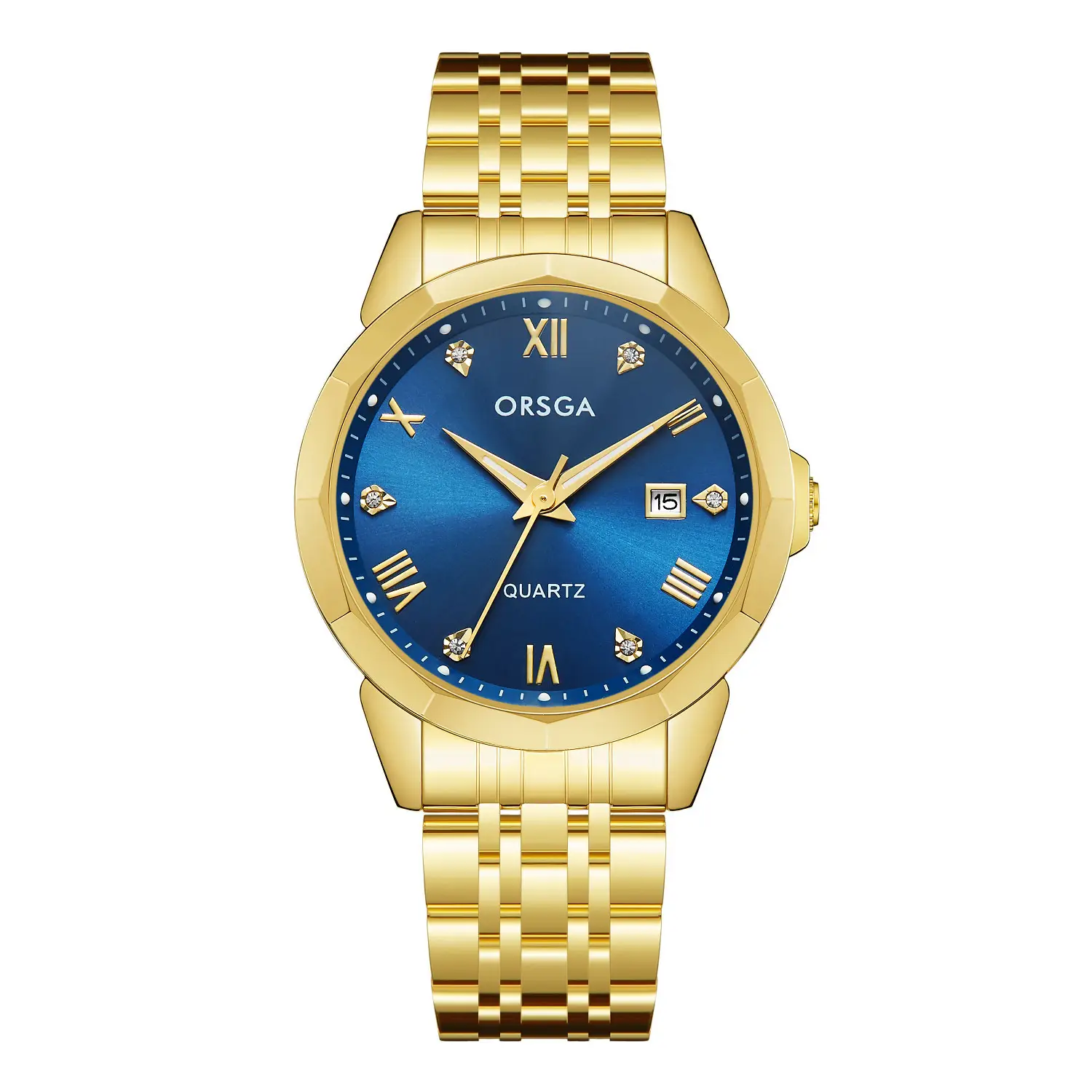 Orsga Gold Roman Dial Quartz Watch for Men - Image 9