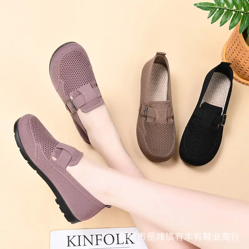 Spring and Summer 2025 New Style Old Beijing Cloth Shoes Women's Casual Shoes Breathable Slip-On Mom Shoes Comfortable and Versatile Birkenstock Shoes - Image 4