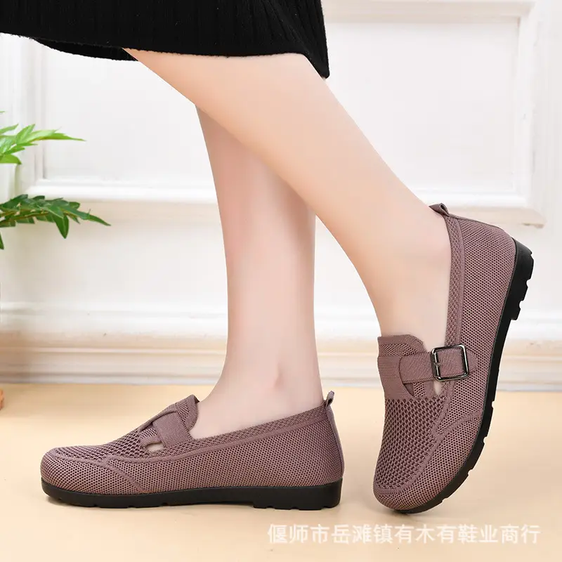 Spring and Summer 2025 New Style Old Beijing Cloth Shoes Women's Casual Shoes Breathable Slip-On Mom Shoes Comfortable and Versatile Birkenstock Shoes - Image 5
