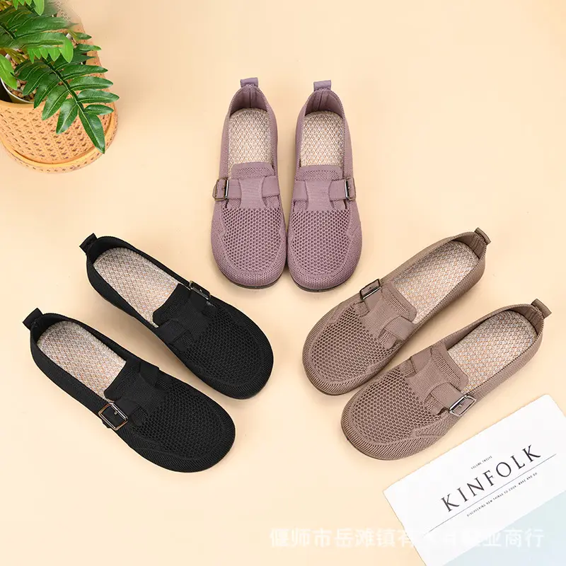 Spring and Summer 2025 New Style Old Beijing Cloth Shoes Women's Casual Shoes Breathable Slip-On Mom Shoes Comfortable and Versatile Birkenstock Shoes - Image 6