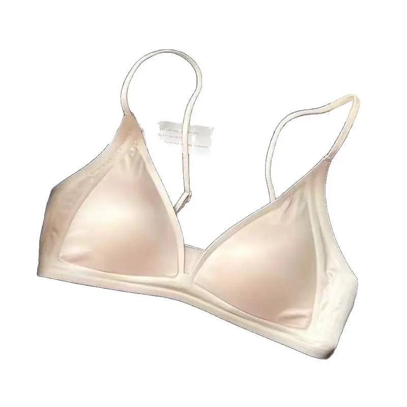 Little Red Calligraphy Style Xin's Triangle Cup Girl Underwear Women's Summer Thin Seamless Beauty Back Bra