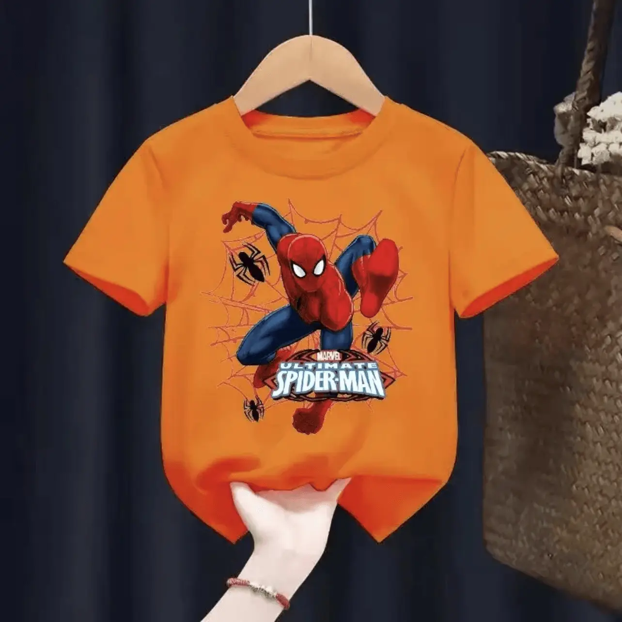 Spider-Man Boys Black T-Shirt Short Sleeve Cartoon