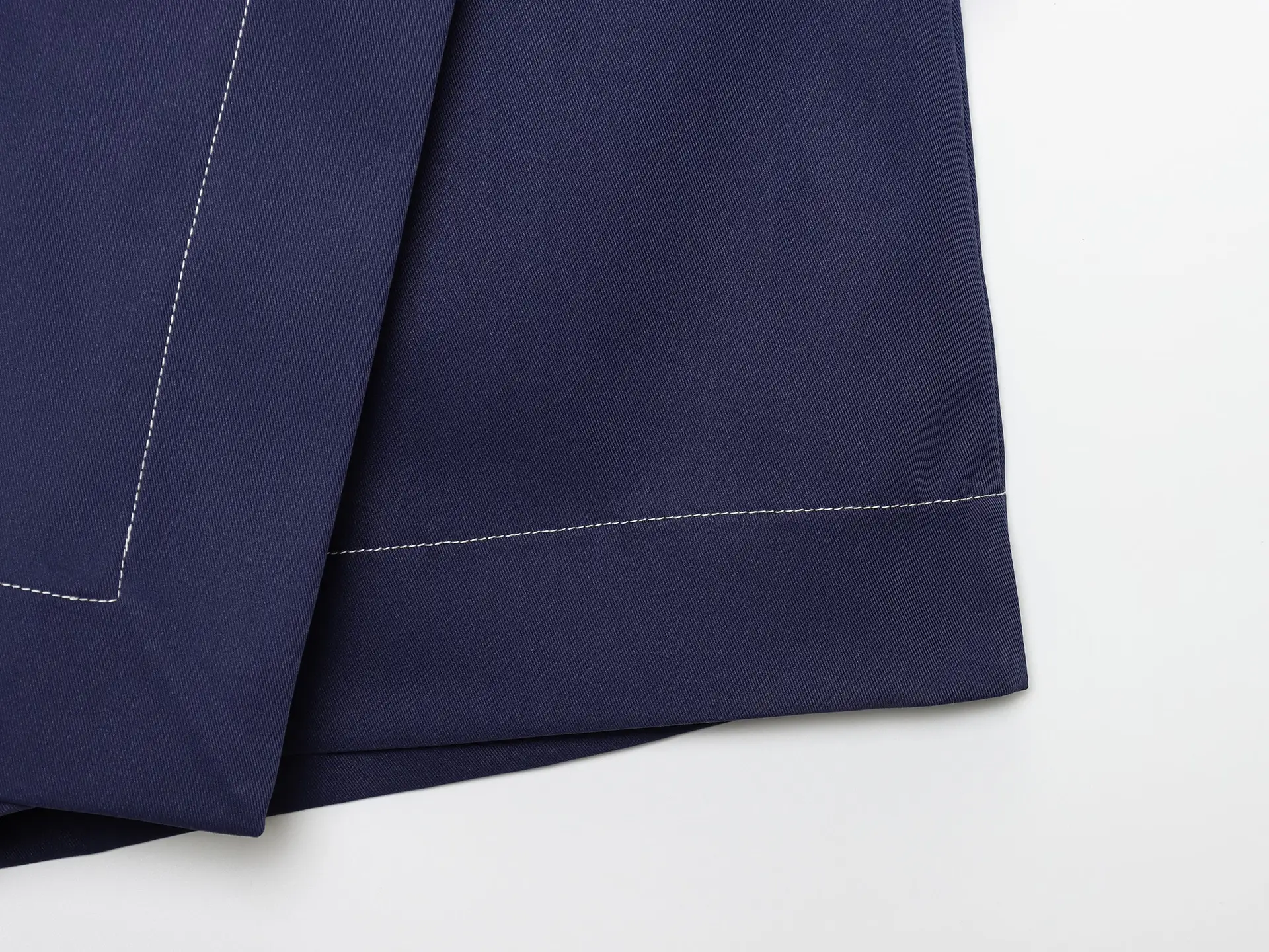 Double Breasted Cross-Border Culottes Navy Blue Belted — feature 10