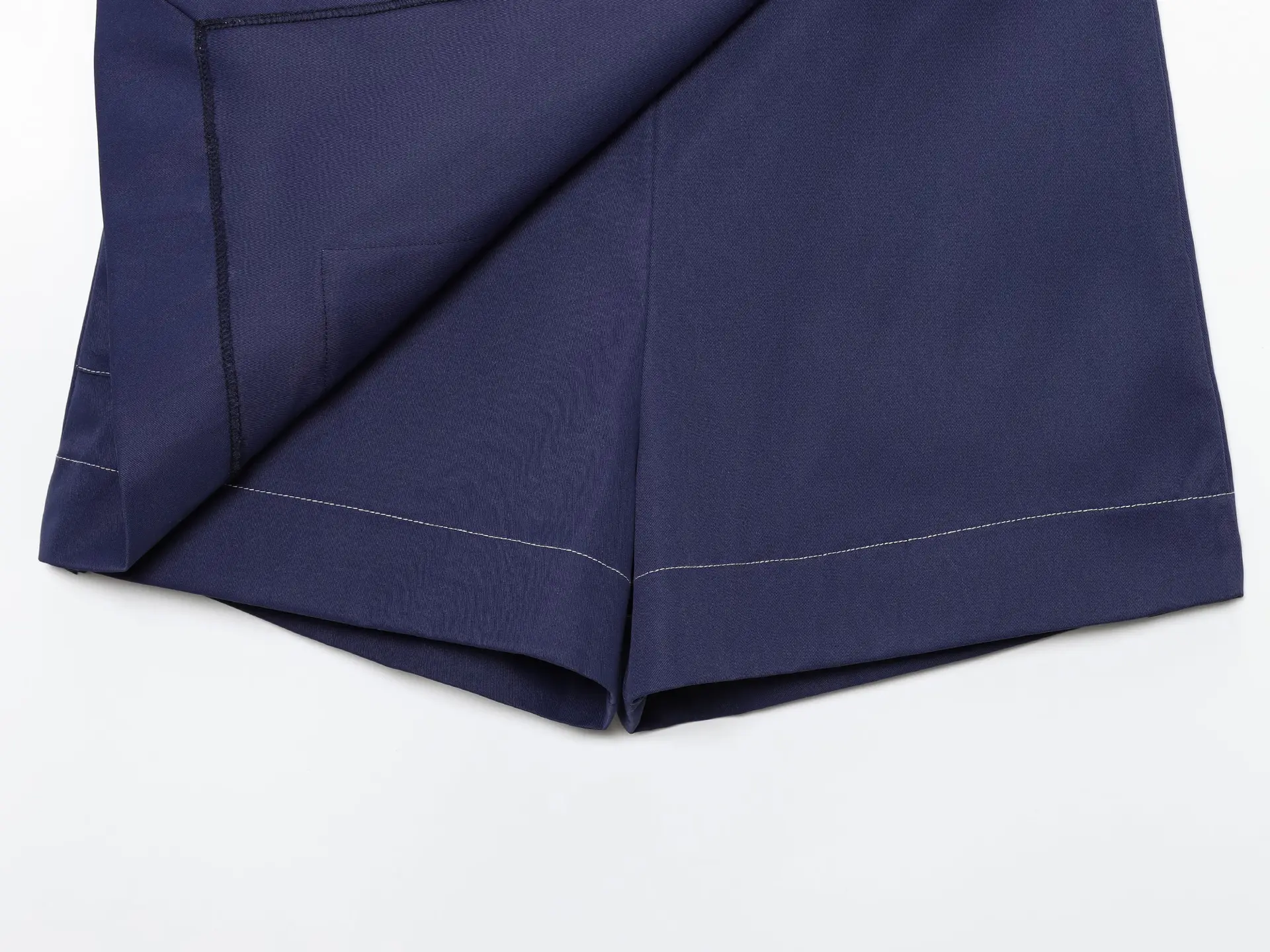 Double Breasted Cross-Border Culottes Navy Blue Belted — feature 12