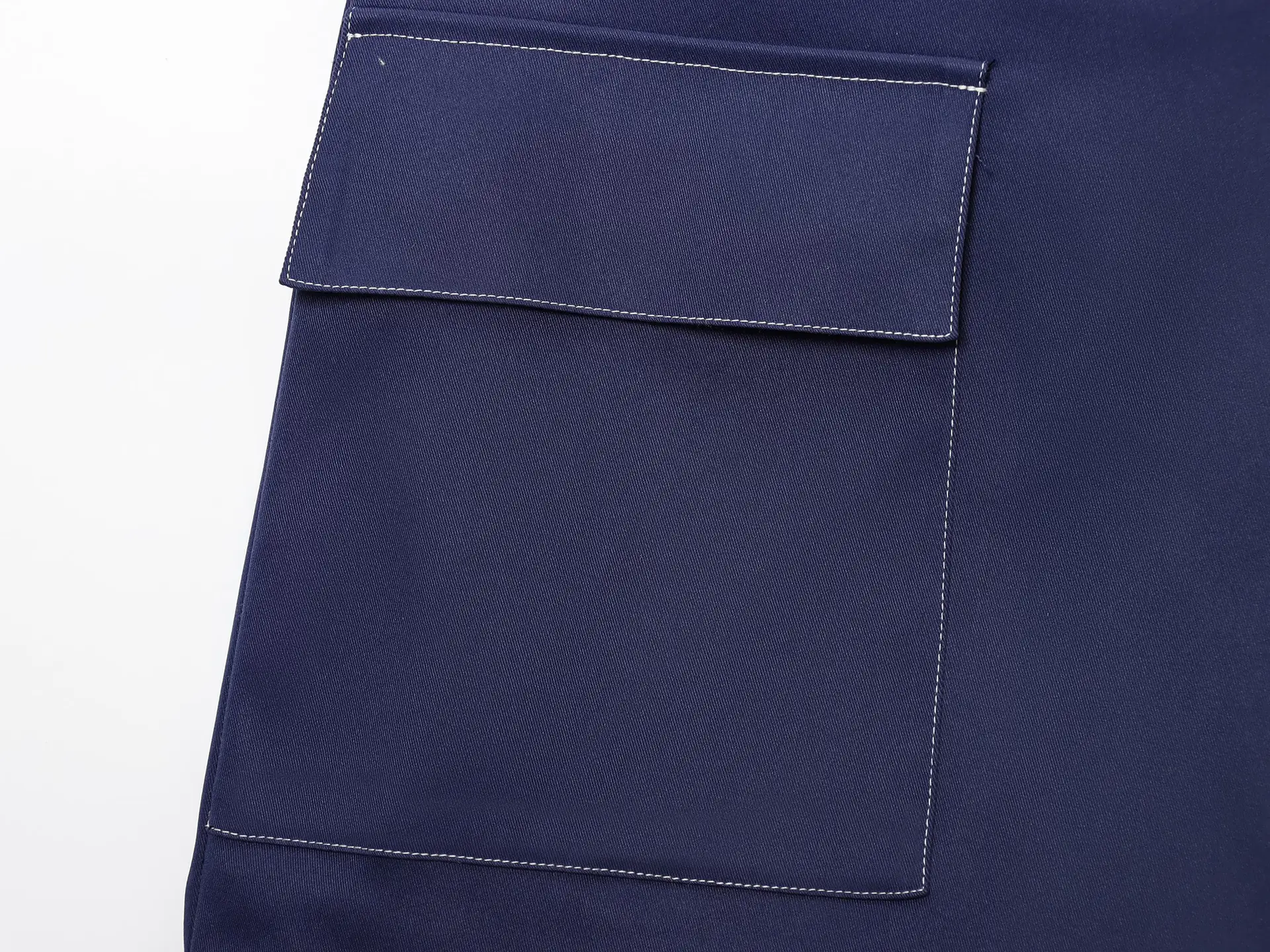 Double Breasted Cross-Border Culottes Navy Blue Belted — feature 8