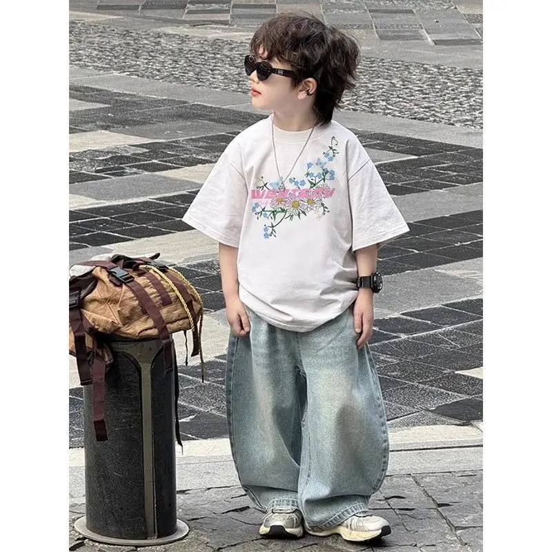 Pure Cotton Boys T-Shirt Short Sleeve Cartoon Top Summer Wear — feature 2