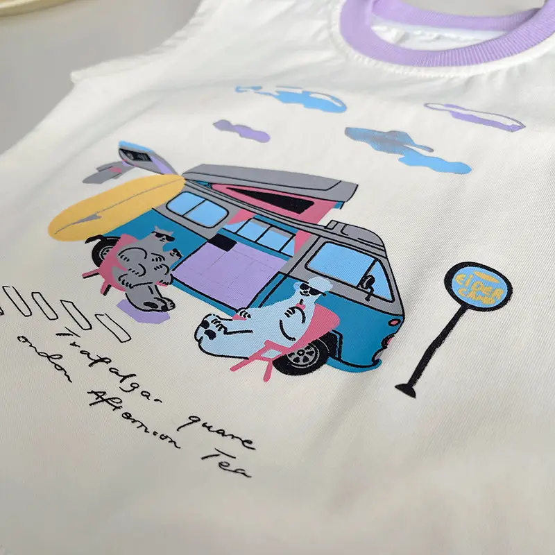 Boys Cartoon Car Vest Sleeveless Summer T-Shirt — feature 8