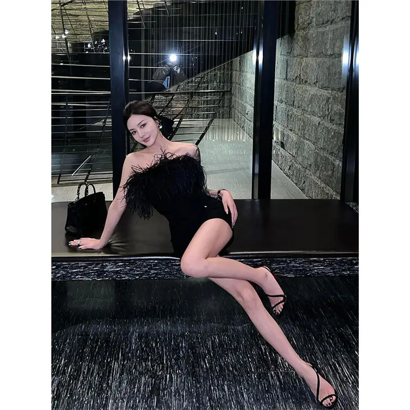 French Catwalk Black Rhinestone Red Bottom High Heels Women's Stiletto Sexy Fashion Snake-Shaped One-Line Transparent Sandals Summer - Image 5