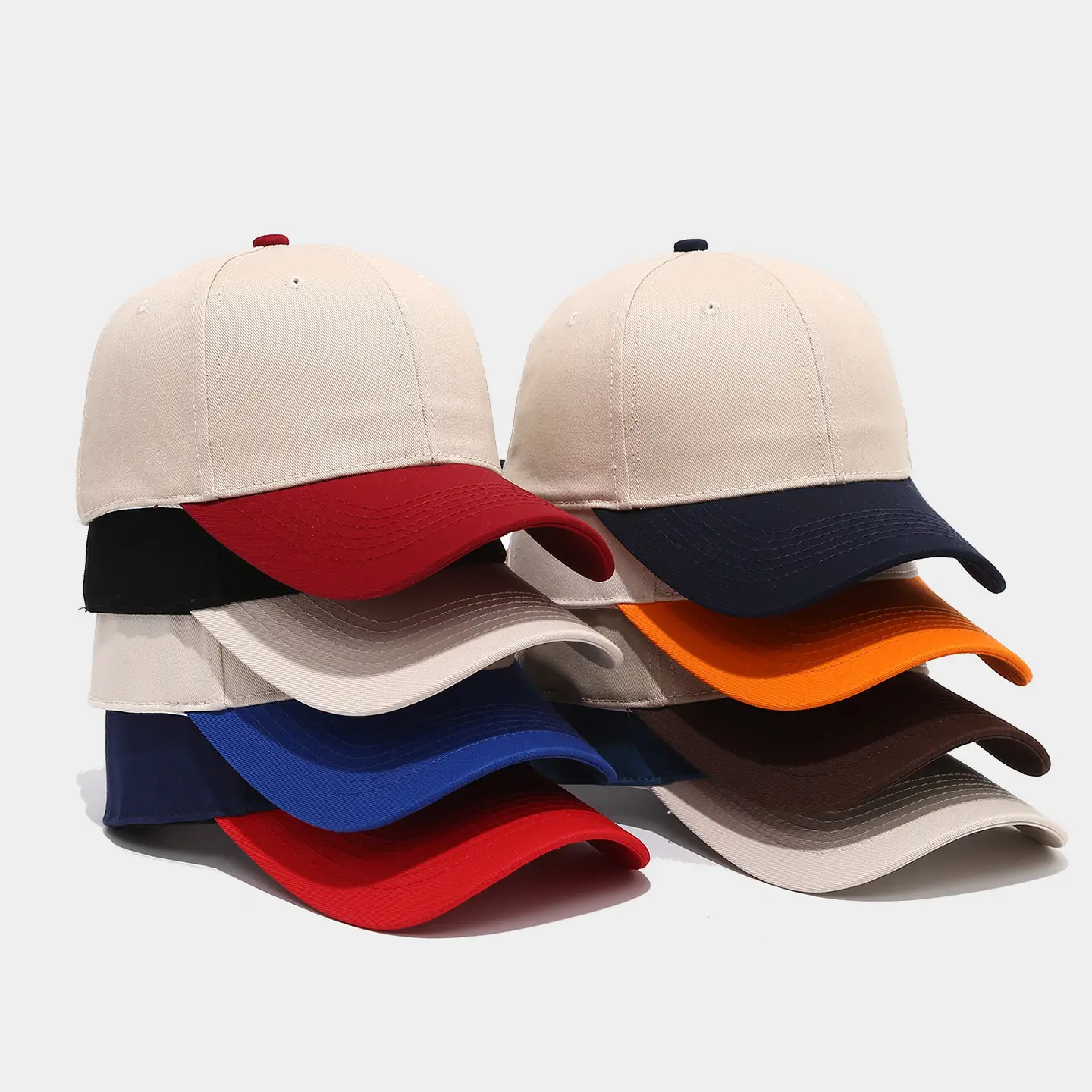 Pure Cotton Baseball Cap Blue White Men Women - Image 12