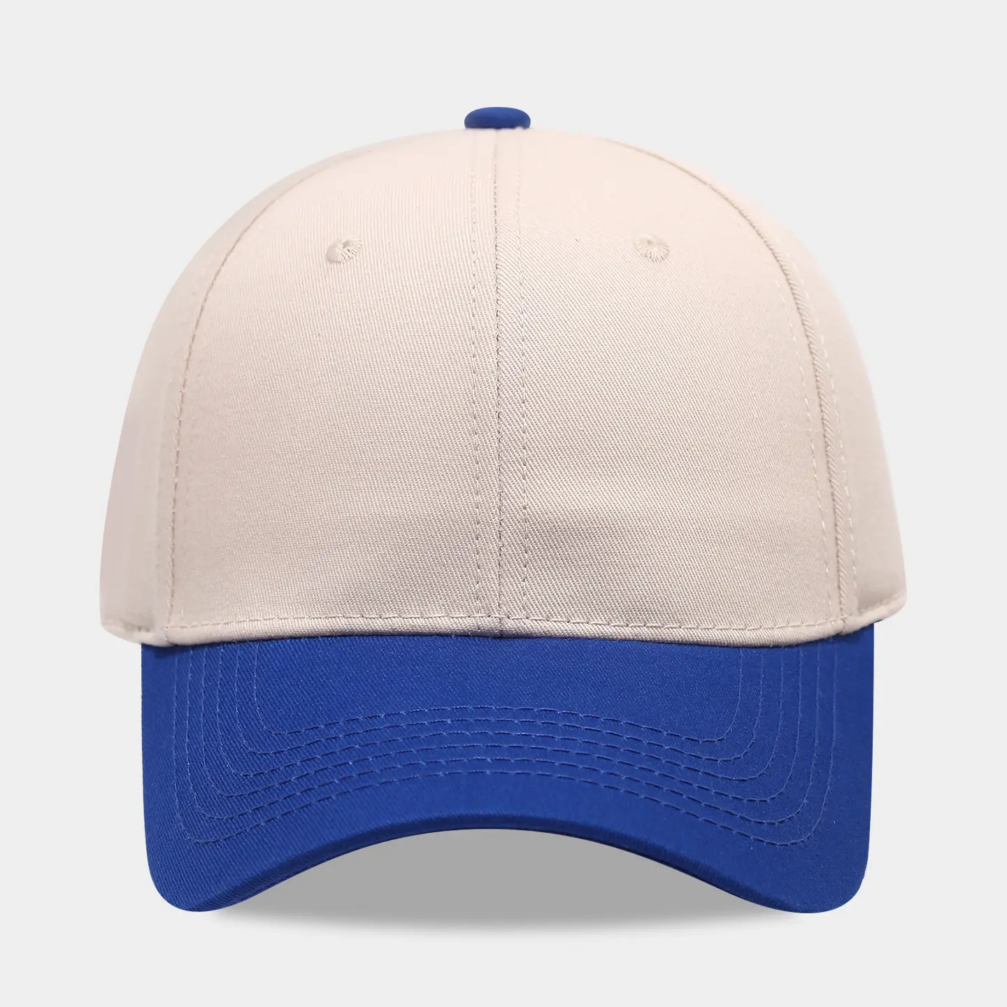 Pure Cotton Baseball Cap Blue White Men Women - Image 8