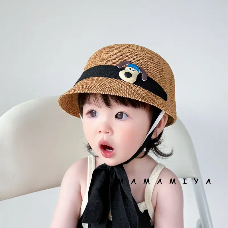 Children's Cartoon Straw Hat with Duck Design — feature 1