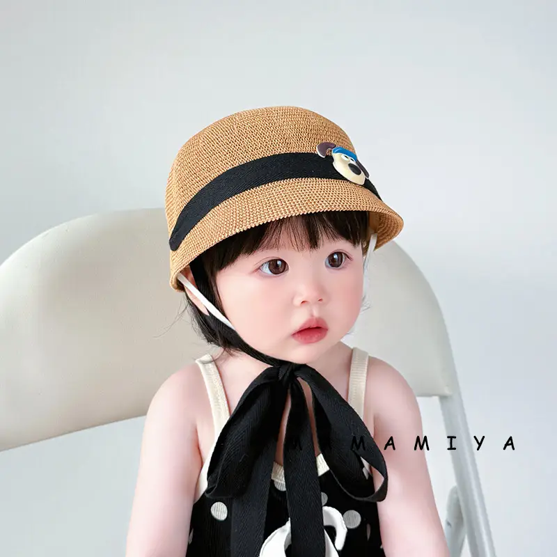 Children's Cartoon Straw Hat with Duck Design — feature 2