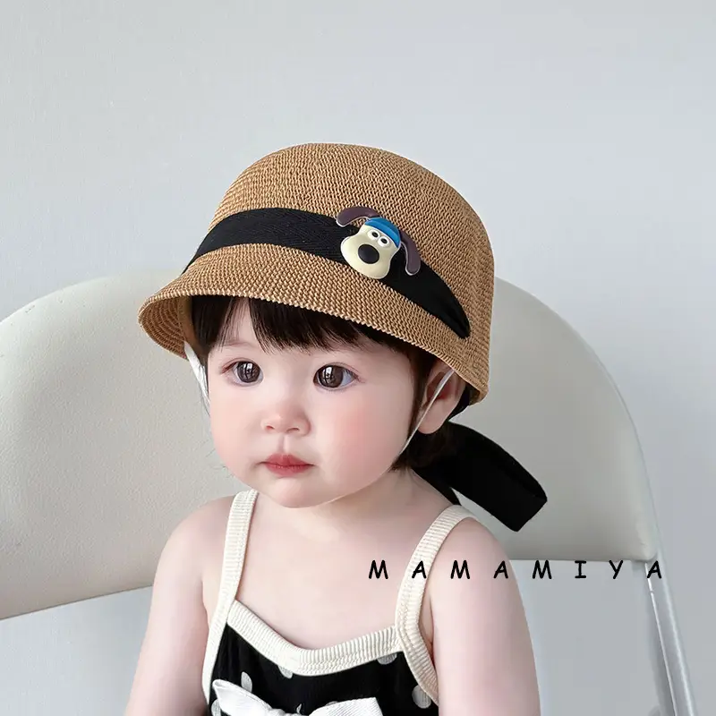 Children's Cartoon Straw Hat with Duck Design — feature 6