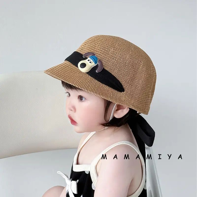Children's Cartoon Straw Hat with Duck Design — feature 8
