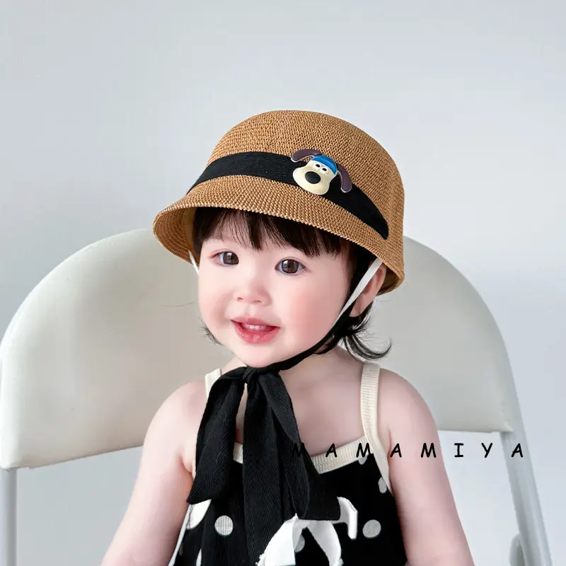 Children's Cartoon Straw Hat with Duck Design - Image 2