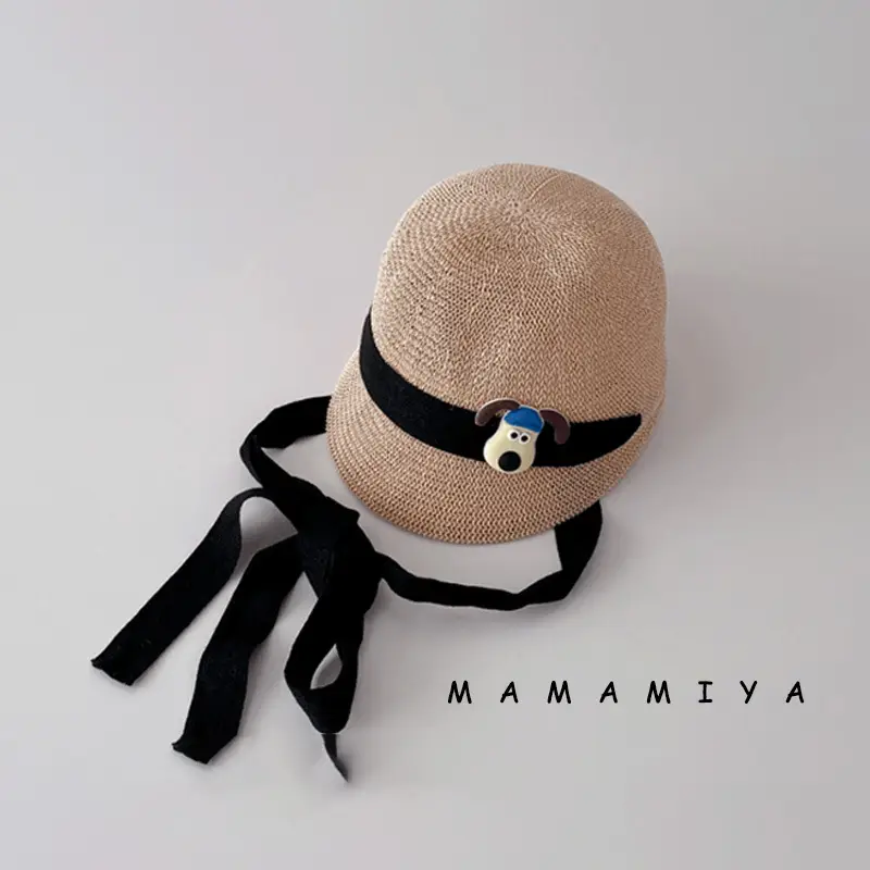 Children's Cartoon Straw Hat with Duck Design - Image 3
