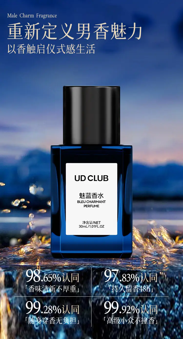 Douyin Udclub Charming Blue Men's Cologne Perfume High-End Earth Jade Dragon Tea Fragrance Perfume Long-Lasting Fragrance — feature 4