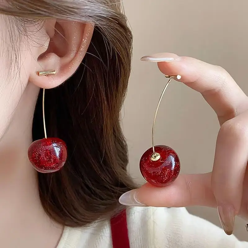 2026 New Cherry Earrings with a Sweet and Stylish Vibe, Versatile for Everyday Wear, Unique and Trendy Design for Women, Ins-Style Niche Fashion Earrings — feature 1