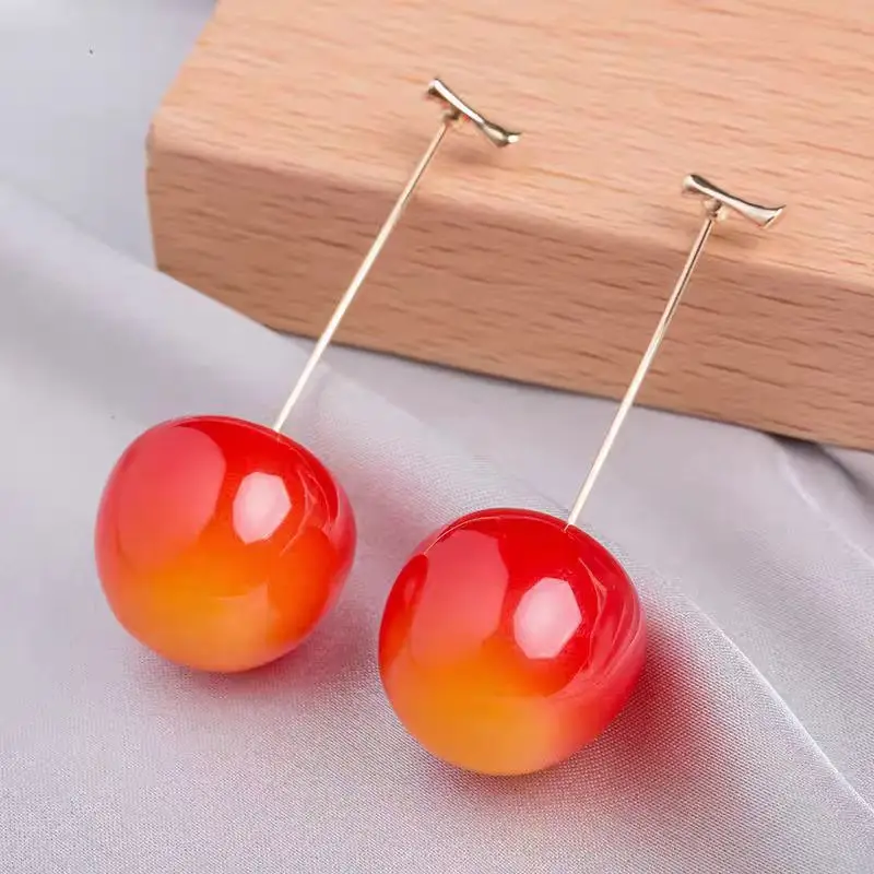 2026 New Cherry Earrings with a Sweet and Stylish Vibe, Versatile for Everyday Wear, Unique and Trendy Design for Women, Ins-Style Niche Fashion Earrings