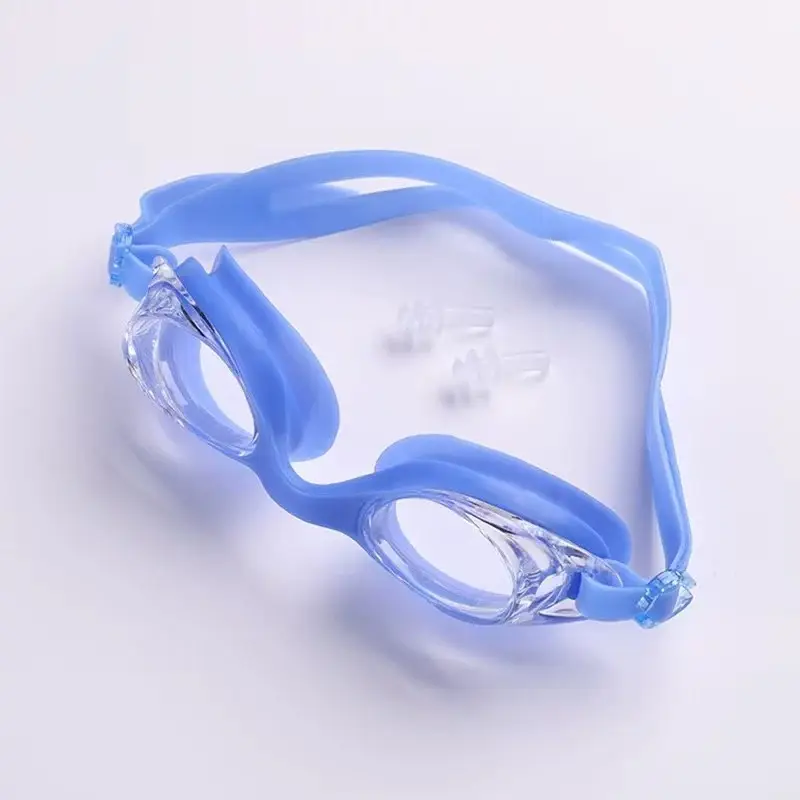 Adult Swimming Goggles for Men and Women, Flat, Fashionable, High-Definition, Waterproof, with Earplugs, Integrated Anti-Fog Swimming Goggles Manufacturer Wholesale