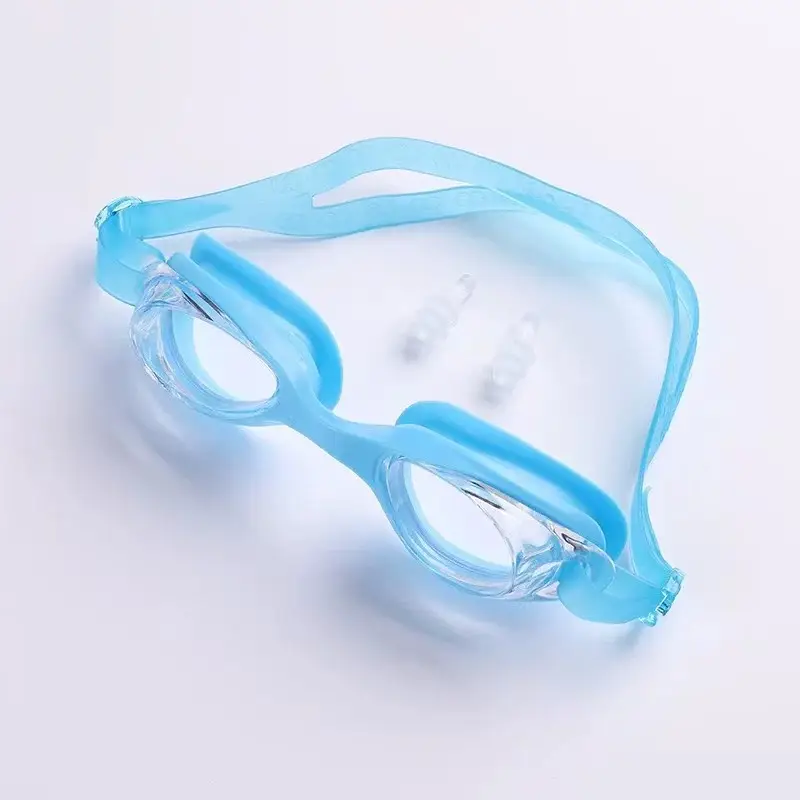 Adult Swimming Goggles for Men and Women, Flat, Fashionable, High-Definition, Waterproof, with Earplugs, Integrated Anti-Fog Swimming Goggles Manufacturer Wholesale