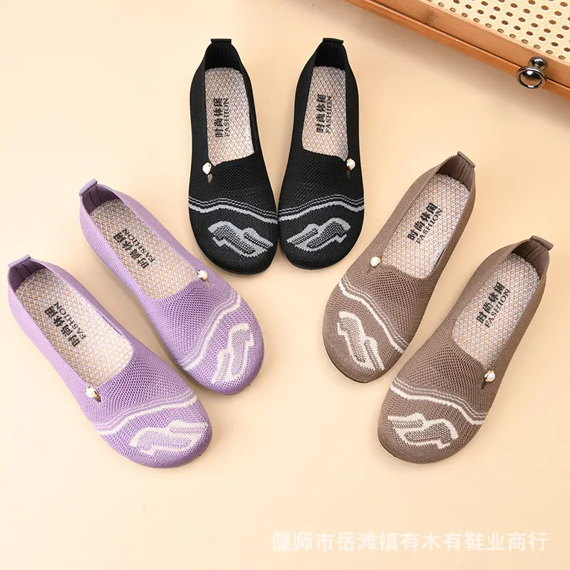 Summer New Style Mesh Casual Versatile Slip-On Old Beijing Cloth Shoes Breathable Soft Sole Comfortable Flat Shoes Mom Shoes - Image 3