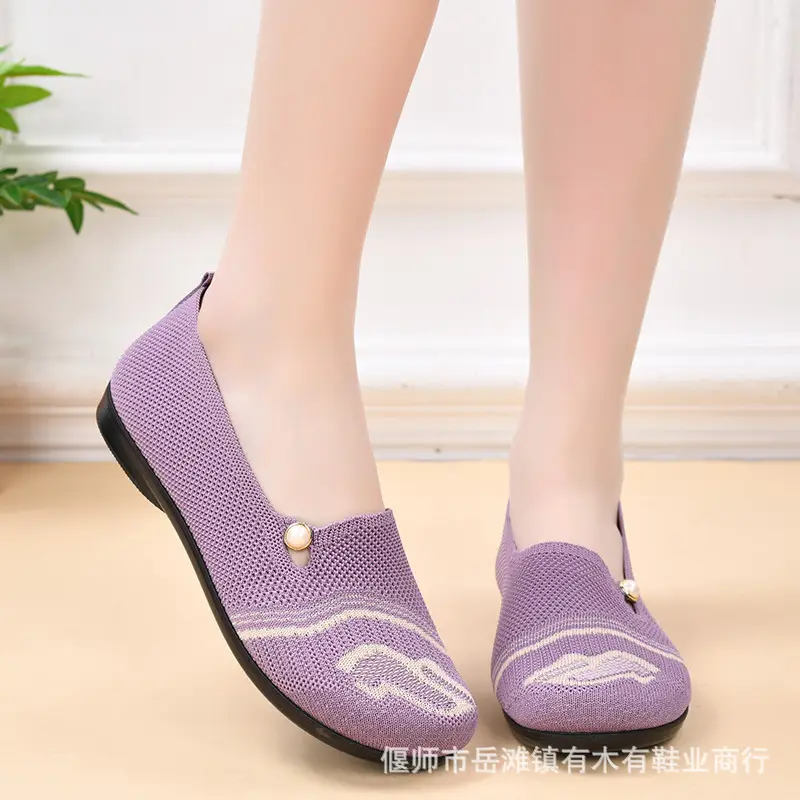 Summer New Style Mesh Casual Versatile Slip-On Old Beijing Cloth Shoes Breathable Soft Sole Comfortable Flat Shoes Mom Shoes - Image 4