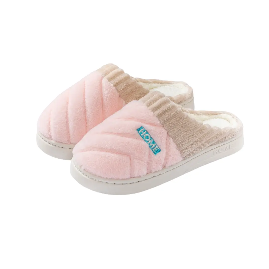 Autumn and Winter Home Cotton Slippers for Women and Couples, Indoor Dormitory Thick-Soled Warm Plush Slippers for Men