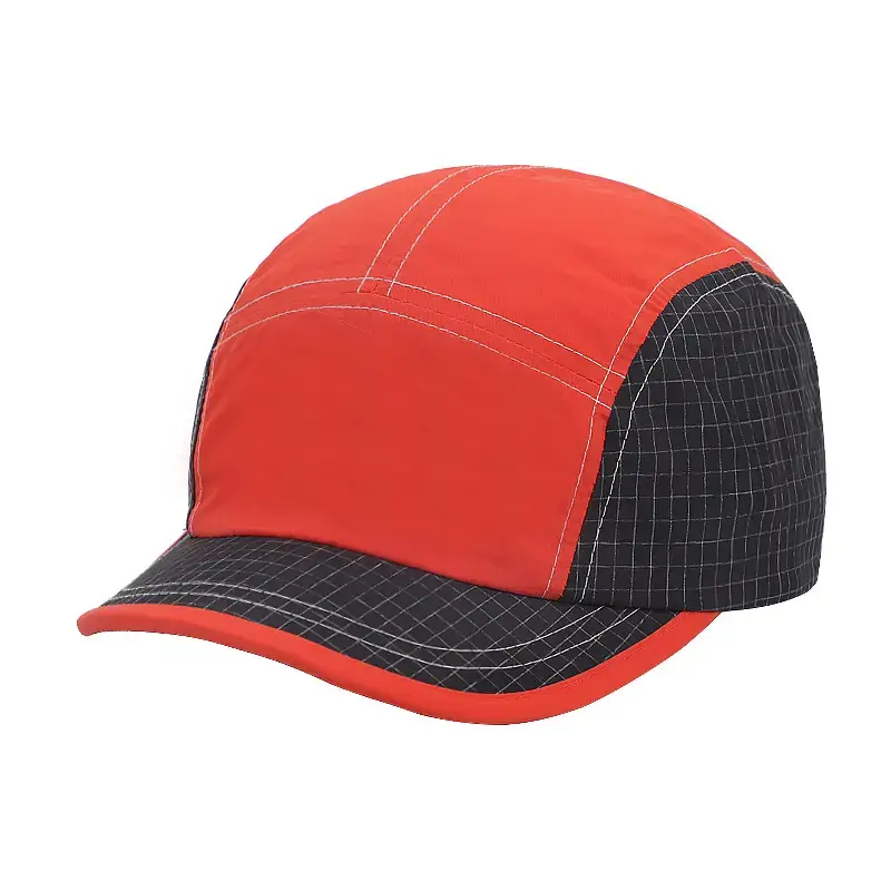 Men's Red Black Checkered Baseball Cap with Adjustable Buckle - Image 10