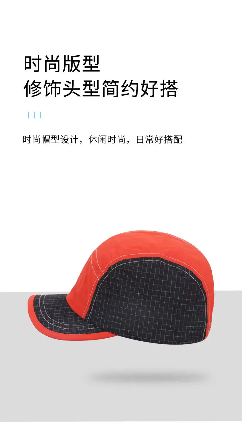 Men's Red Black Checkered Baseball Cap with Adjustable Buckle — feature 6