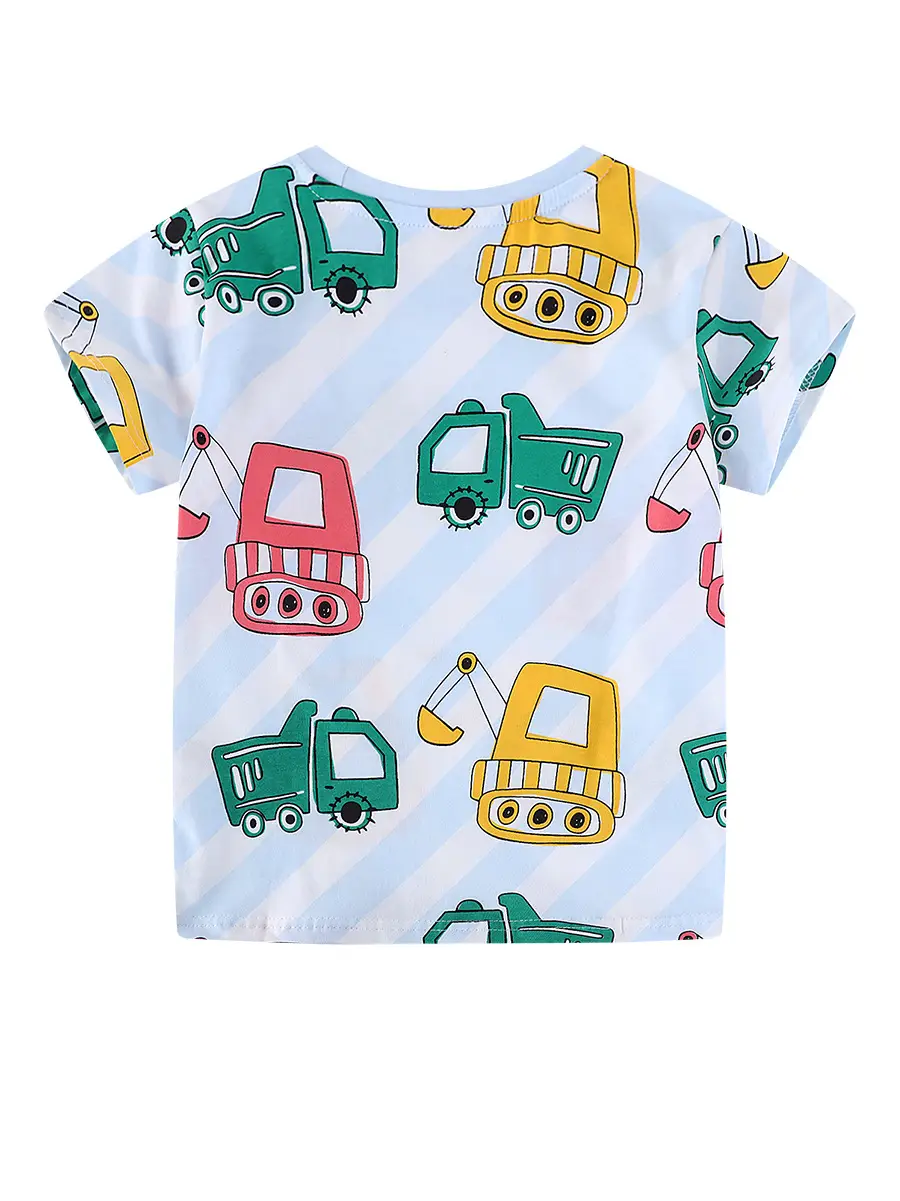 Kids Cartoon Truck T-Shirt Cotton Summer Boys - Image 3