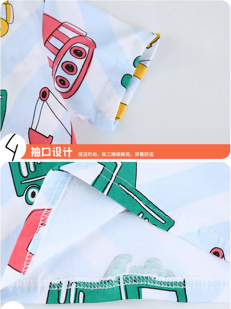 Kids Cartoon Truck T-Shirt Cotton Summer Boys - Image 4