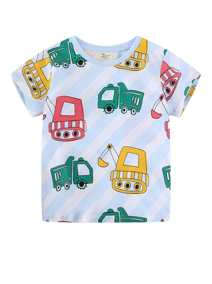 Kids Cartoon Truck T-Shirt Cotton Summer Boys - Image 6