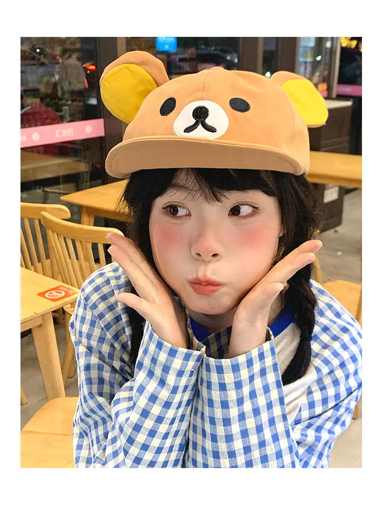 Japanese Style Cute Bear Flip-Brim Cap for Women — feature 10