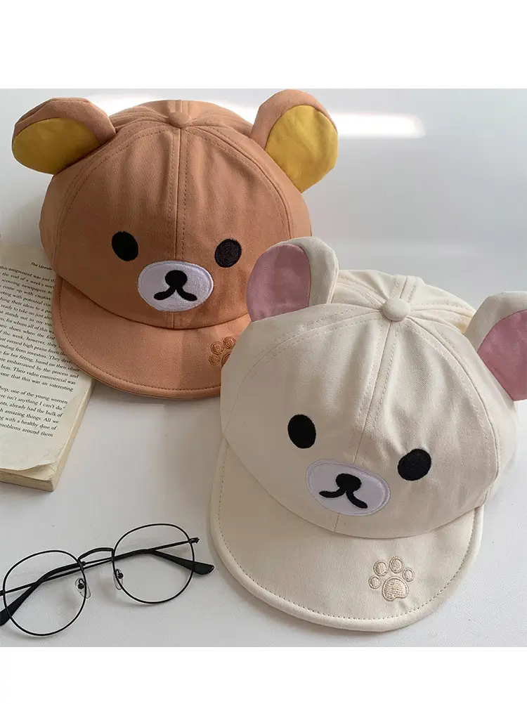Japanese Style Cute Bear Flip-Brim Cap for Women — feature 11