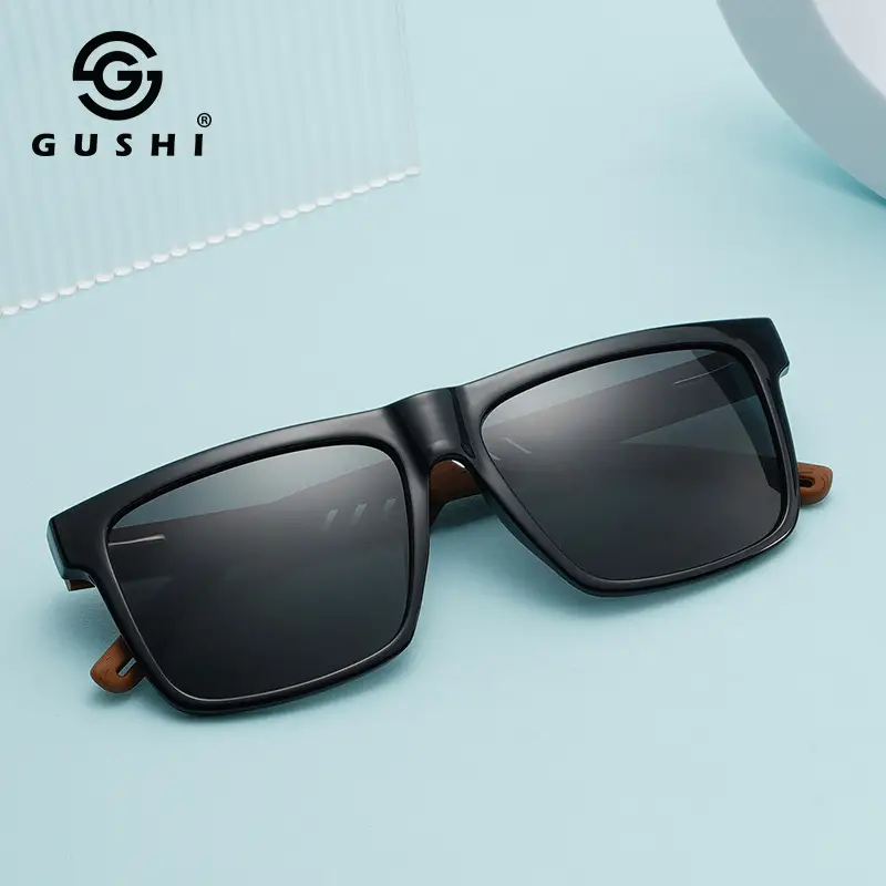 Retro Wood Temple Sunglasses Men UV400 Green - Image 10