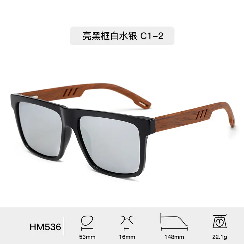 Retro Wood Temple Sunglasses Men UV400 Green - Image 3