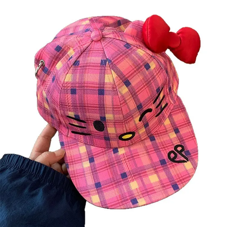 Kitty Cat Plaid Bow Cap for Women - Image 6